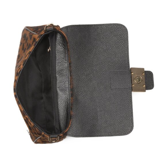 DIVINA FIRENZE Made In Italy Leather Baguette Crossbody - Picture 2 of 3